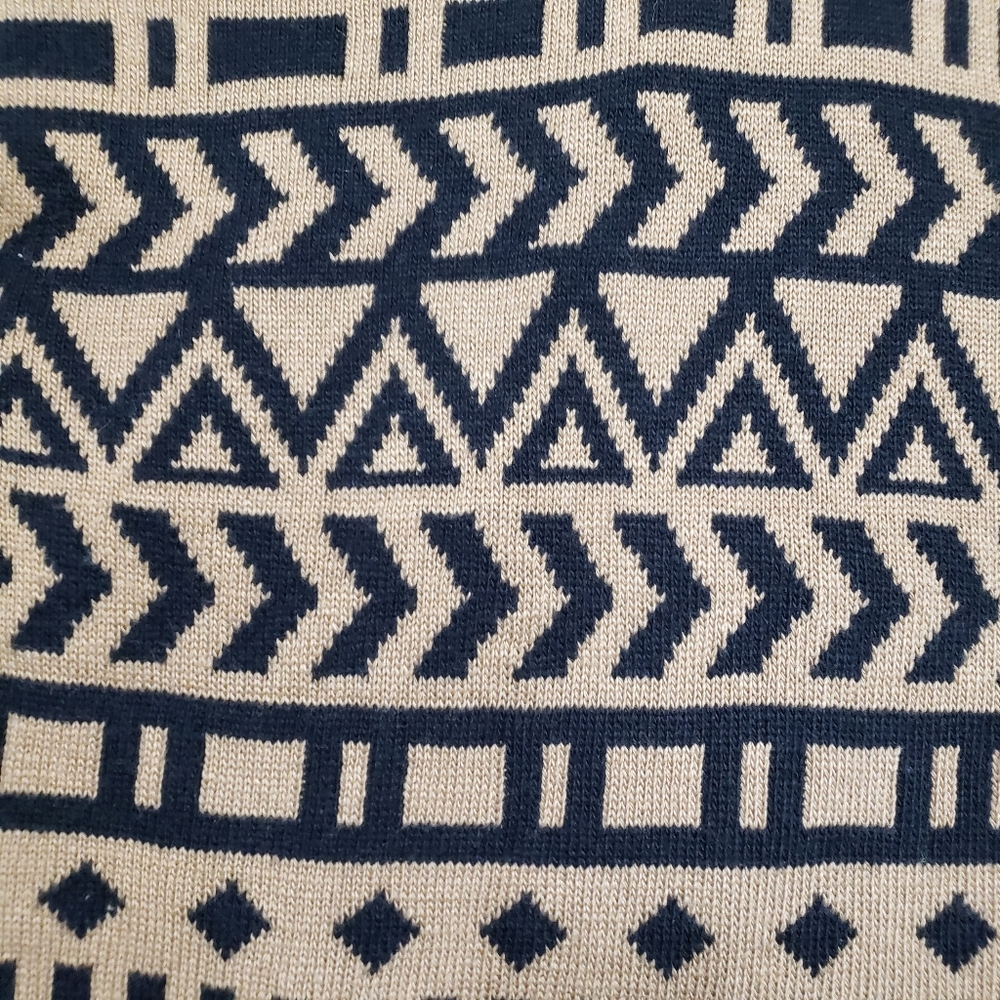 LoveRiche Tribal Aztec Print Fringe Cardigan Sweater Poncho Boho Festival Y2K - Picture 7 of 12